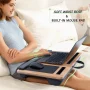 Coliware Lap Desk, 21.6 inch Laptop Desk with Dual Cushion Device Ledge Mouse Pad Phone - Wood Grain - Image 4