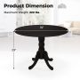 Wooden Dining Table with Round Tabletop and Trestle Legs - Black - Image 3