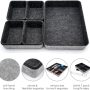 Welaxy Drawer organizers tray felt storage bin office Shallow Small Desk box Draw dividers stylish interior room decor 7-piece Back to School (Charcoal) - Image 3
