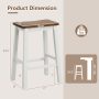 24.5-Inch Set of 2 Saddle Stools Bar Stools with Footrests for Kitchen Island - Image 3