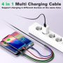 2 Pack 5Ft Multi Charging Cable 4 In 1 Fast Charger Cord for iPhone Android - Image 6