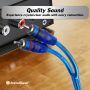 InstallGear 12ft RCA Y Adapter Splitter - RCA Y Splitter 2 Male 2 Male Connection with Shielding - Connector for Car Audio, Home Theater - Durable Cable Splitters with OFC Conductor - Blue - Image 2