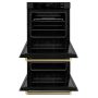 ZLINE - Autograph 30 in. True Convection Double Wall Oven in Black Steel with Bronze Helix Handles (WADBZ-30-KCB) - Black Stainless Steel - Image 2