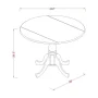 East West Furniture 5 Piece Kitchen Table & Chairs Set Includes a Round Dining Room Table with Dropleaf and 4 Dining Chairs, 42x42 Inch, Linen White - Image 3