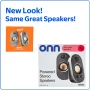 onn AC Powered Computer Speakers with Volume and Bass Controls, 7.32" Height - Image 3