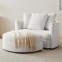 Holley Oversized Fabric Accent Chair with Storage Ottoman - Image 2