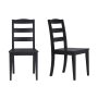 Black Wood Dining Chair with Ladder Back (Set of 2) (17.72 in. W x 36.77 in. H) - Image 2