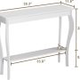 ChooChoo Narrow Console Table, Chic Accent Sofa Table, Entryway Table, White - Image 2