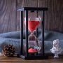 Hourglass Timer with Red Sand, 45 Minute Wooden Frame - Image 6
