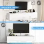 Hommpa Wall Mounted Floating TV Stand with LED Lights Modern Entertainment Center for TVs for up to 65" Media Console TV Unit with Storage Cabinets White High Gloss for Living Room Bedroom - Image 6