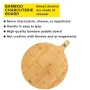 Tasty Bamboo Round Charcuterie Board with Handle, Paddle Cheese Board, 15.5" Round - Image 2