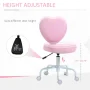 Pink Heart Love Shaped Back Design Office Chair with Adjustable Height and 360 Swivel Castor Wheels - Image 2