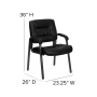 Flash Furniture Haeger Adult LeatherSoft Tufted Executive Reception Chair with Padded Armrests, Black LeatherSoft Upholstery, Black Frame - Image 4