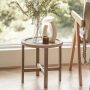 FairyHaus End Tables Living Room, Small Side Tables Living Room Bedroom for Small Spaces, Rattan Round End Table with Wood Legs 15.7in - Image 6