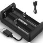 Dottmon 18650 Battery Charger 2 Slot 18650 16340 16650 17650 17670 18350 18490 18500 20700 21700 26650 3.6V/3.7V Li-ion Rechargeable Battery USB Charger - Image 5