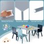5 Pieces Kids Wooden Activity Play Furniture Set with Building Blocks - Image 6