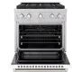 ZLINE - 30 in. Wide 4 Burner 4.2 cu. ft. Freestanding Paramount Dual Fuel Range with DuoPro Cooktop - Stain Steel/White Matte - Image 2