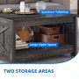 Dexturs Square Coffee Table, Farmhouse Coffee Table with Half Open Storage Compartment, Rustic Gray - Image 6