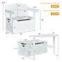 3-in-1 Kids Convertible Storage Bench Wood Activity Table and Chair Set - Image 3