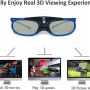 Active Shutter 3D Glasses for All DLP-Link 3D Projectors, Simple Style Rechargeable 3D Glasses for BenQ Acer Viewsonic Home Theater,144Hz EX-30 Eyewear - Image 3