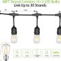 VAVOFO- 48ft Bistro Outdoor String Lights, 15+2(Spare) LED 2W Edison Vintage Shatterproof Waterproof Bulbs, 2200K Warm White Connectable for Christmas, Deck, Patio, Garden, Backyard, Porch, Party - Image 6