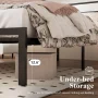 Allewie King Size Metal Platform Bed Frame with Black Shelf Headboard & Storage, Adult - Image 6