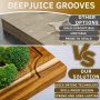 Acacia Wood Cutting Board Set of 3 | Non-Toxic Cutting Boards with Wooden Holder, Non-Slip Silicone Pads, Deep Juice Grooves & Handles | Ideal for Meat, Veggies & Charcuterie – Elegant Kitchen Gift - Image 5