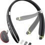Bluetooth Headset, LOVOCOO [2021 Upgraded] Neckband Bluetooth Headphones with Retractable Earbuds, Noise Cancelling Stereo Wireless Earphones with Mic for Sports Office (with Carry Case) - Image 2