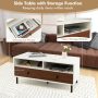 2 Tier 40 Inch Length Modern Rectangle Coffee Table with Storage Shelf and Drawers - Image 6