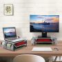 Simple Trending Metal Monitor Stand Riser with Drawer, Wood Desk Computer Organizer with Side Storage for Laptop and Printer, - Image 2