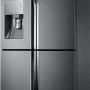 Samsung - 36 in. Wide 28.1 Cu. Ft. 4-Door Flex French Door Fingerprint Resistant Refrigerator - Black Stainless Steel - Image 3