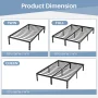 Simenmax Full Size Metal Platform Bed Frame with Headboard and Footboard, Heavy Duty Mattress Foundation with Steel Slats Support, Black - Pattern: koke - Image 6