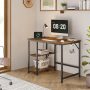 JOISCOPE Home Office Computer Desk with Wooden Storage Shelf,Office Desk and Gaming Table with Splice Board,2-Tier Industrial Morden Laptop Study Writing Desk,55 x 24 inches(Vintage Oak) - Image 2