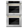 ZLINE - Autograph 30 in. 10 cu. ft. Built-In Double Wall Oven with Air Fry & Self Clean with Bronze Accents - Stainless Steel - Image 1