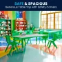 Flash Furniture Wren Rectangular Adjustable Classroom Activity Table for Kids, Green/Gray - Image 3