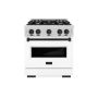 ZLINE - 30 in. Wide 4 Burner 4.2 cu. ft. Autograph Classic Dual Fuel Freestanding Range with Black Accents - White Matte - Image 1