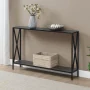 Tucson 9 in. Black/Cherry Rectangle Wood Console Table - Image 6