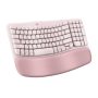 Logitech - Wave Keys Ergonomic Wireless Membrane Keyboard for Windows/Mac with Integrated Palm-rest - Rose - Image 1