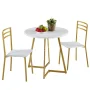 Kilwin 3-Piece Modern Round Dining Table Set with 2 Chairs, Space-Saving Kitchen & Breakfast Nook Dining Set, Compact Small Space Bistro Dining Room Table Set - Image 6