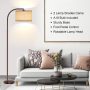 ROTTOGOON Floor Lamp for Living Room, Oil-Rubbed Bronze LED Standing Lamp with 2 Lamp Shades (Beige/White), Classic Tall Reading Pole Lamp with LED Bulb, Modern Adjustable Floor Lamp for Bedroom Study - Image 1