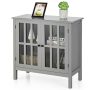 Glass Door Sideboard Console Storage Buffet Cabinet - Image 3