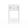 Coventry 15.75 in. Square Wood End Table with Drawer and Shelf, Traditional or Modern Style White Accent Table - Image 5