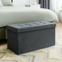 31.5 Inch Storage Ottoman Footrest with Removable Storage Bin - Light Gray - Image 2