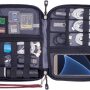Travel Cable Organizer Bag Waterproof Portable Electronic Accessories Organizer for USB Cable Cord Phone Charger Headset Wire SD Card with 5pcs Cable Ties(Red) - Image 2