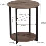 Household Essentials Wooden Side End Table with Storage Shelf | Ashwood - Image 2