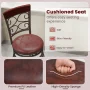 Costway Set of 2 Vintage Bar Stools Swivel Padded Seat 30'' Bistro Dining Kitchen Pub Chair High Back - Image 5