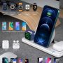 Wireless Charger, 3 in 1 Fast Wireless Charger Station Compatible for Apple Watch SE 6 5 4 3 2, AirPods Pro/2, Wireless Charging Stand Dock for iPhone 13 12 11 Pro Max Xs X Xr 8, Samsung (White) - Image 1