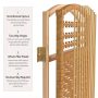 5.5 ft. Light Beige 4-Panel Room Divider - White - Image 3
