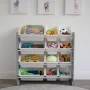 Humble Crew Kids Toy Storage Organizer with 12 Plastic Storage Bins, Grey/White - Image 3