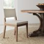 Nathan James Linus Modern Upholstered Dining Chair, Solid Rubberwood Legs in a Wire-Brushed Light Brown Finish - Image 1